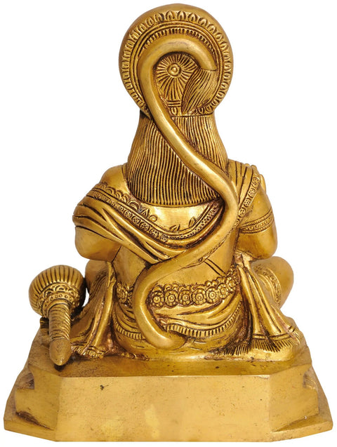 8" Lord Hanuman (Lord Rama Depicted in His Heart) In Brass | Handmade | Made In India