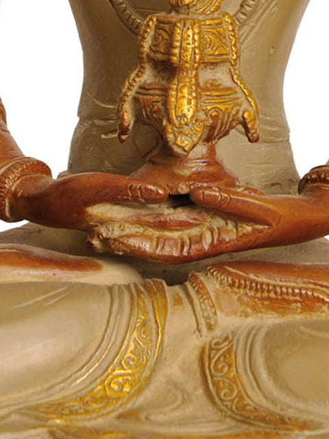14" Amitabha Buddha Brass Sculpture | Handmade | Made in India