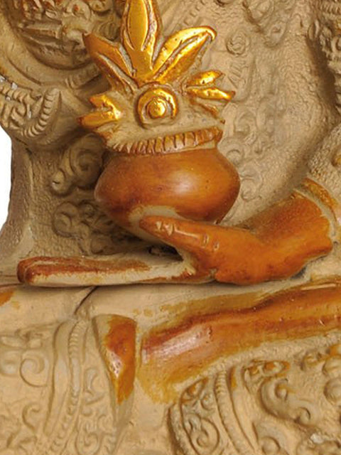 9" The Medicine Buddha`(Robes Decorated with the Scenes from Shakyamuni) In Brass | Handmade | Made In India