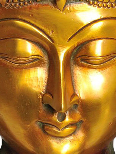 15" Goddess Tara Wall Hanging Mask in Brass | Buddhist Deity Handmade Statues | Made in India