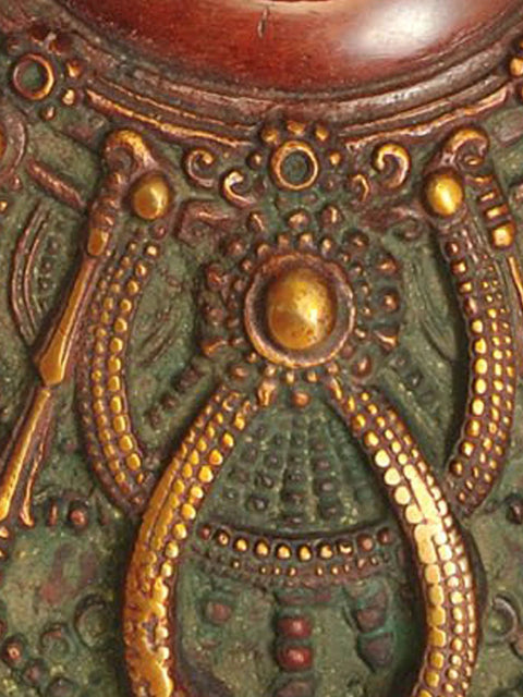 15" Goddess Tara Wall Hanging Mask in Brass | Buddhist Deity Handmade Statues | Made in India