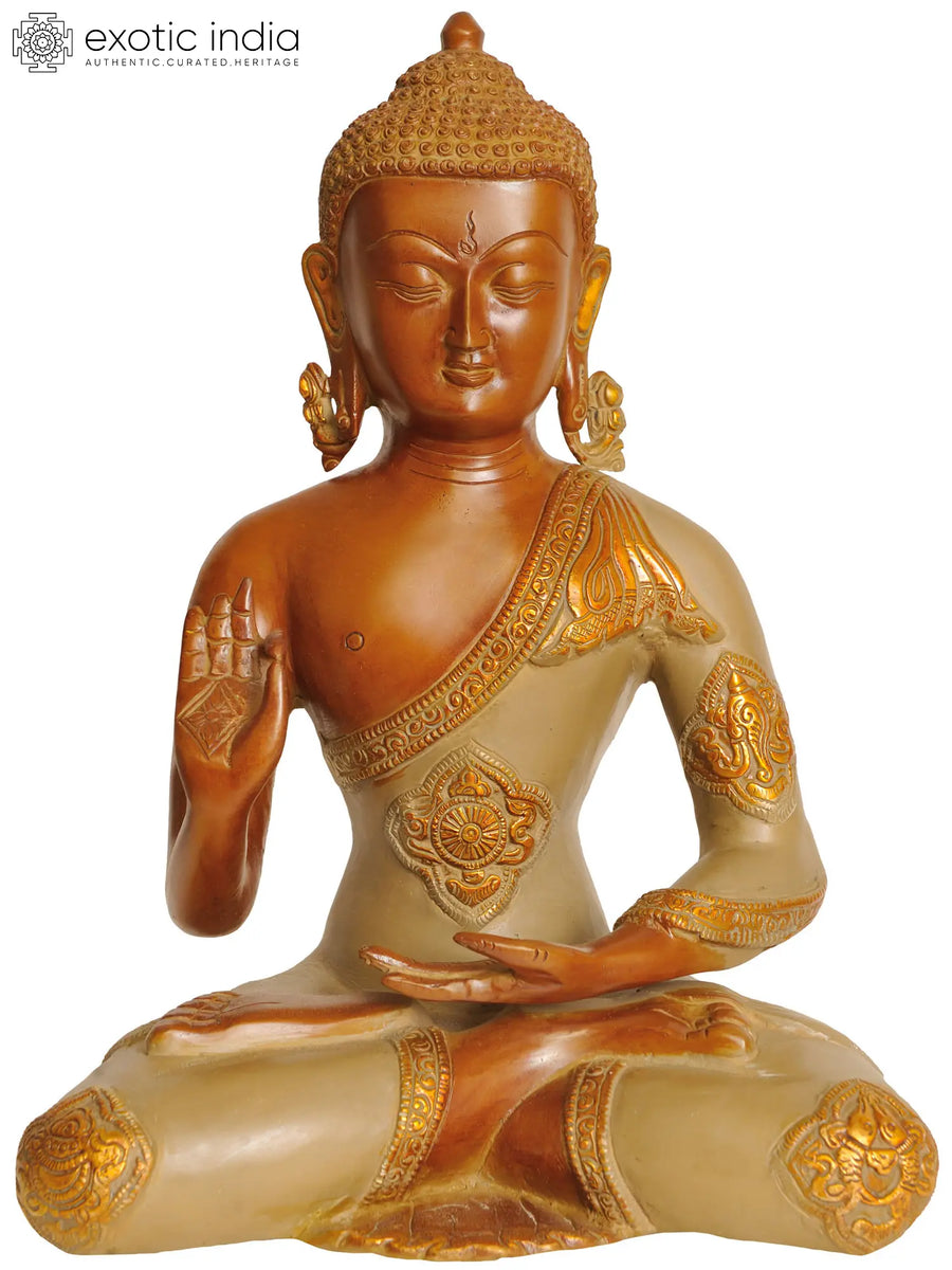 11" Lord Buddha Preaching Dharma Brass Statue Handmade