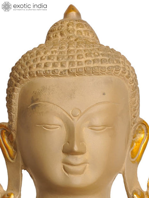 12" Lord Buddha In Abhaya Mudra In Brass | Handmade | Made In India