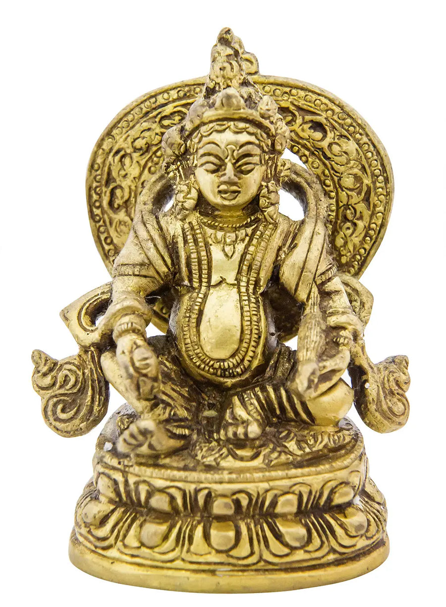 3" Brass Lord Kubera Statue Handmade for Home Pooja