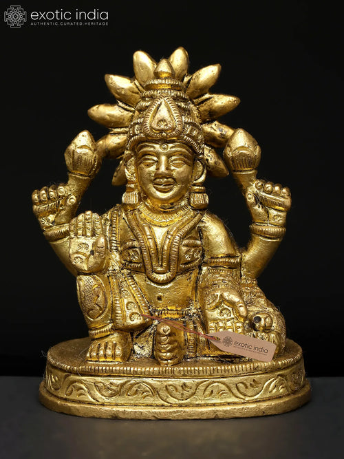 3" Brass Goddess Lakshmi Statue Handmade