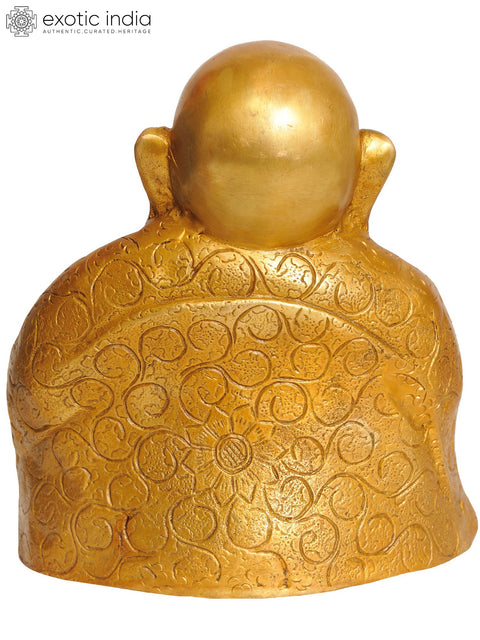 8" Laughing Buddha In Brass | Handmade | Made In India