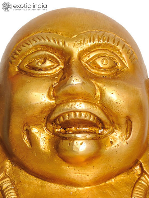8" Laughing Buddha In Brass | Handmade | Made In India