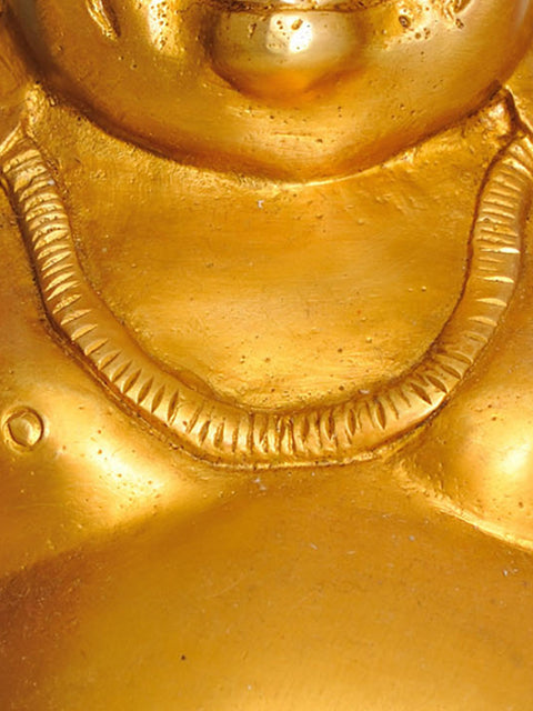 8" Laughing Buddha In Brass | Handmade | Made In India