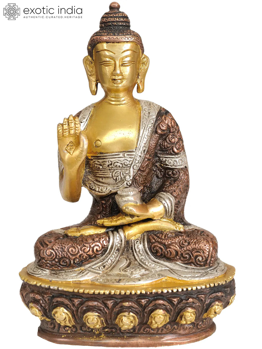 Lord Buddha in Abhaya Mudra Handmade Brass Statue