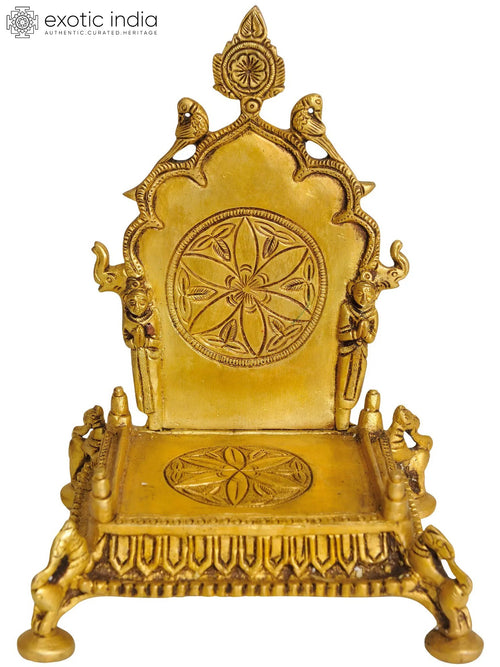 8" Brass Deity Throne Statue for Sacred Home Pooja