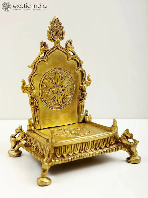 8" Deity Throne in Brass | Sacred Home Statue