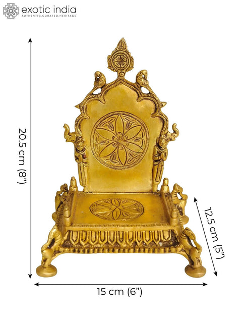 8" Deity Throne in Brass | Sacred Home Statue
