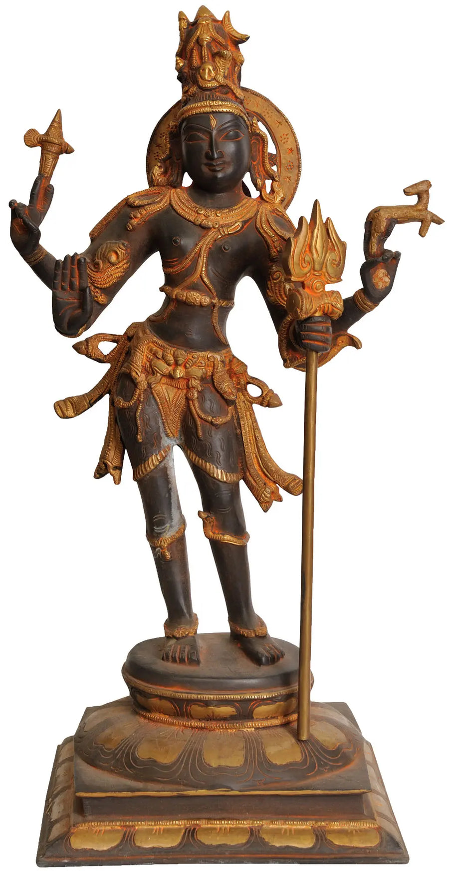 20" Handmade Shiva Pashupatinath Brass Statue