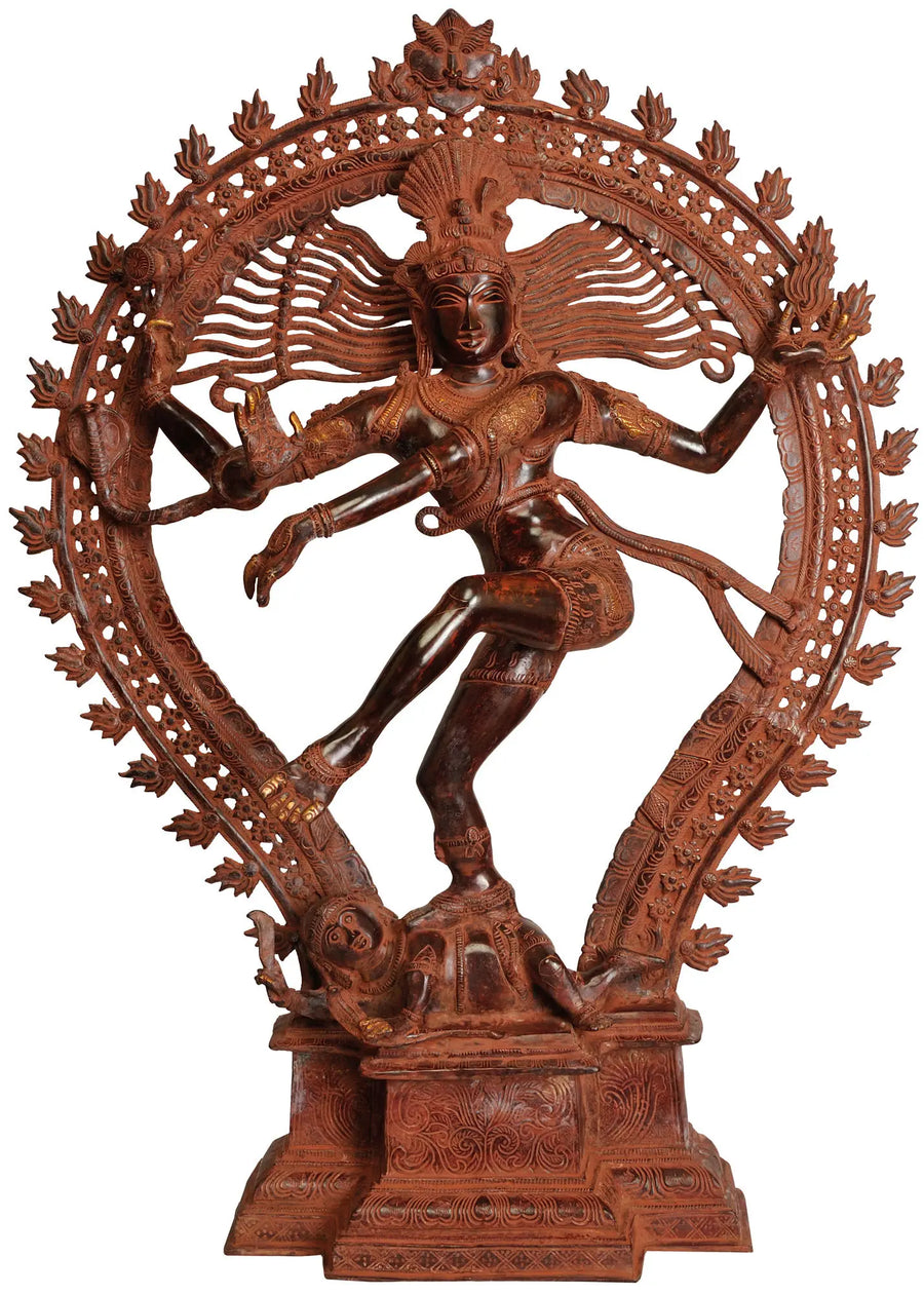 34" Large Nataraja Handmade Brass Statue for Home Decor