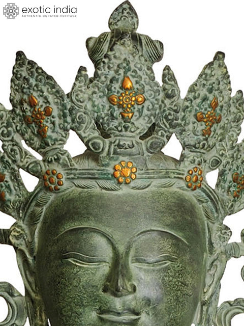 32" Large Pritzker Vairochana Buddha Brass Statue | Tibetan Buddhist Deity Idol