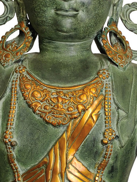 32" Large Pritzker Vairochana Buddha Brass Statue | Tibetan Buddhist Deity Idol