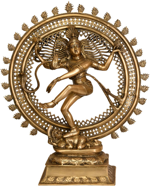 32" Large Nataraja Brass Statue Handmade Home Decor
