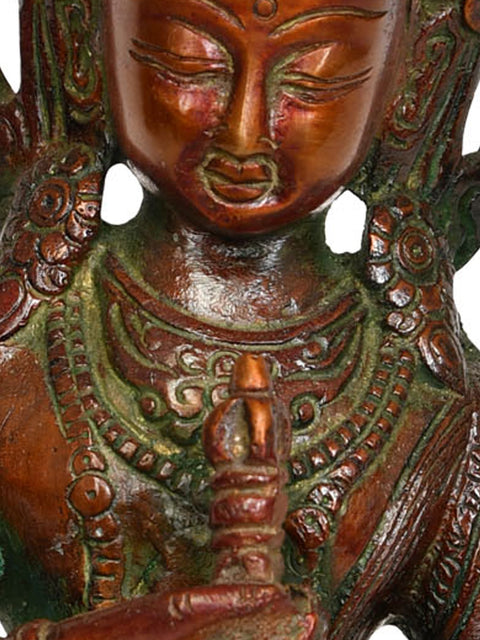 8" Vajrasattva Statue in Brass | Handmade Buddhist Deity Sculptures | Made in India