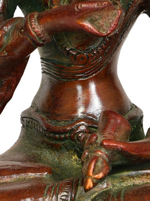 8" Vajrasattva Statue in Brass | Handmade Buddhist Deity Sculptures | Made in India