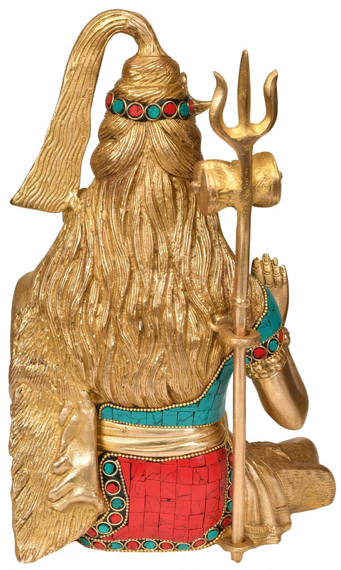 11" Blessing Lord Shiva In Brass | Handmade | Made In India