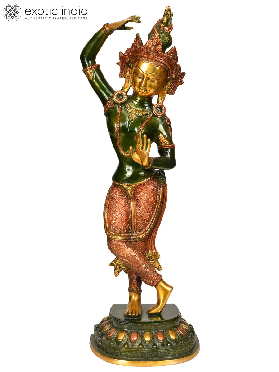 21" Tibetan Buddhist Maya Devi Brass Statue Handmade