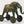 4" Brass Elephant Statue on Wheels | Home Decor