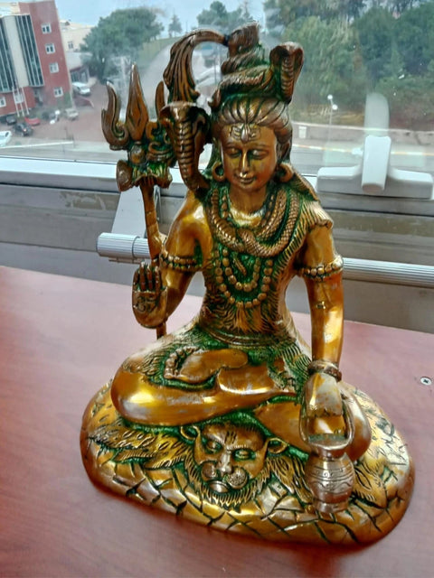 10" Lord Shiva with Kamandalu In Brass | Handmade | Made In India