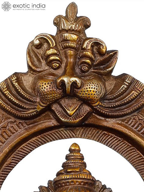 12" Lord Ganesha Idol on Kirtimukha Throne | Handmade Brass Statue | Made in India