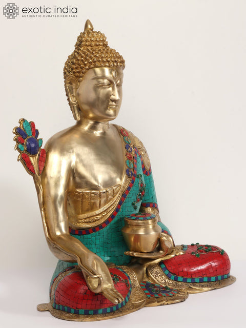 23" Tibetan Buddhist Deity - Large Size Medicine Buddha In Brass | Handmade | Made In India