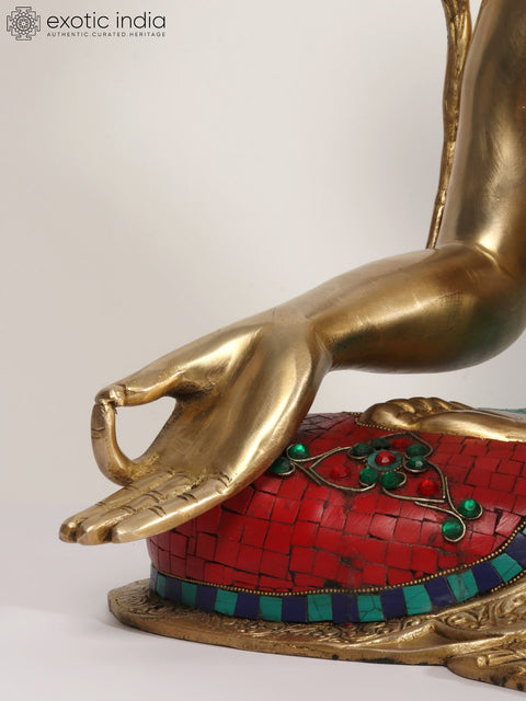 23" Tibetan Buddhist Deity - Large Size Medicine Buddha In Brass | Handmade | Made In India