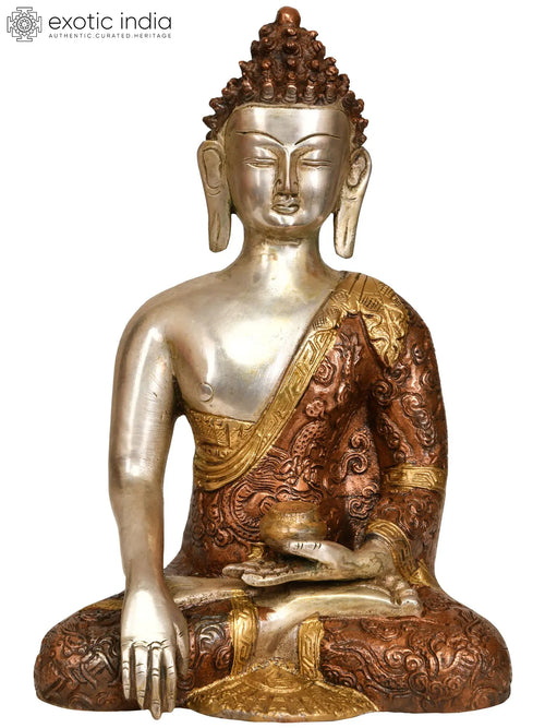 9" Lord Buddha Bhumisparsha Mudra Brass Handmade Statue