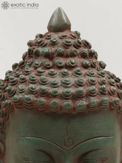 8" Lord Buddha Head In Brass
