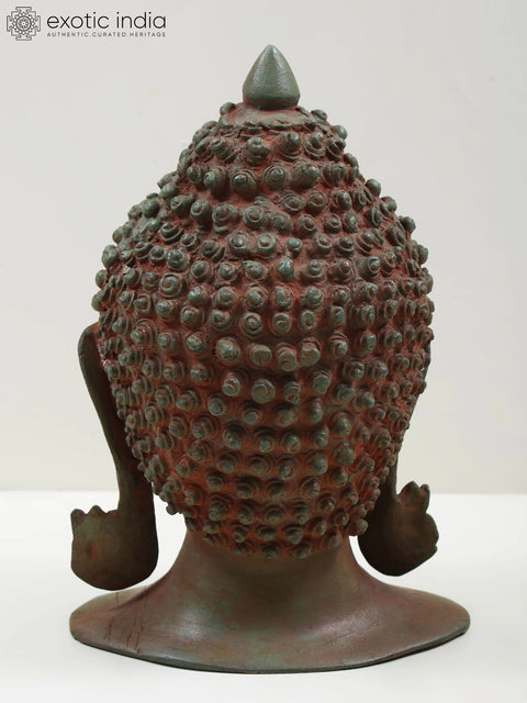 8" Lord Buddha Head In Brass