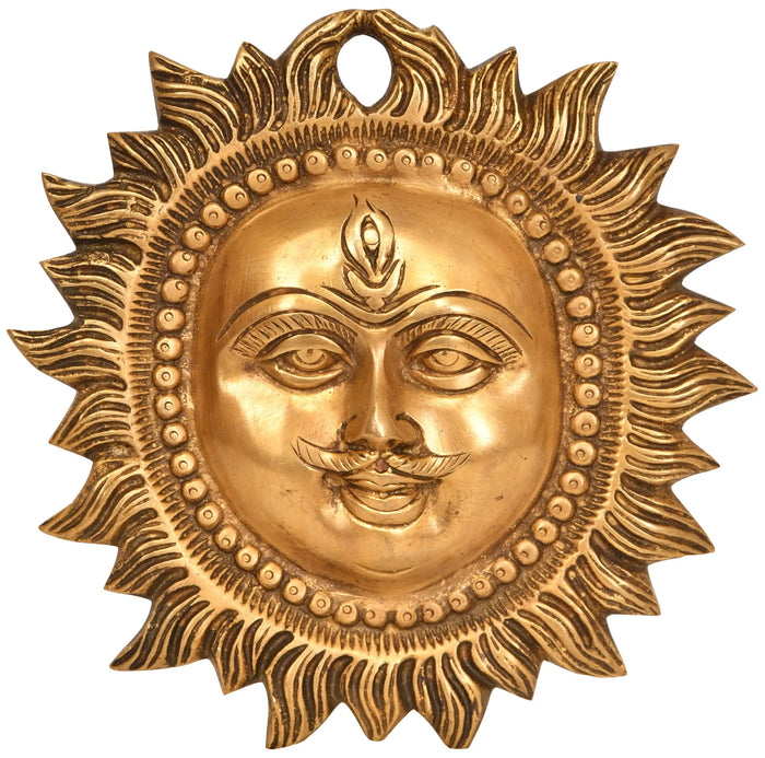 5" Sun Wall Hanging (Surya) in Brass | Handmade | Made in India