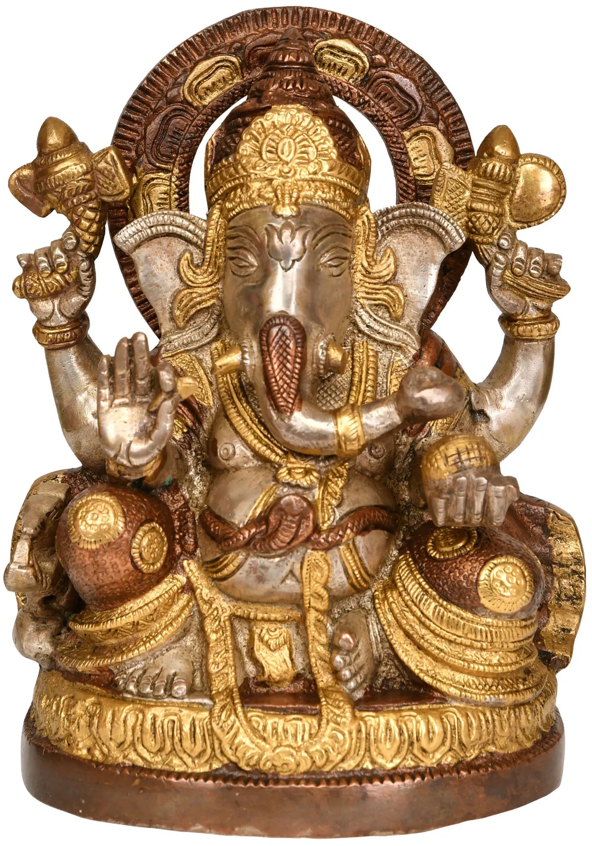 8" Lord Ganesha In Brass | Handmade | Made In India