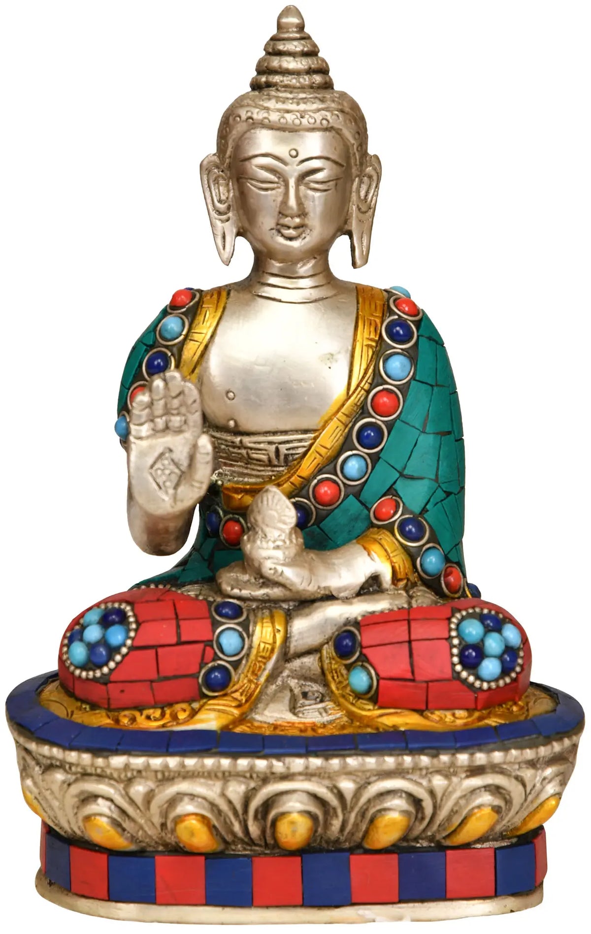 7" Lord Buddha In Brass | Handmade | Made In India