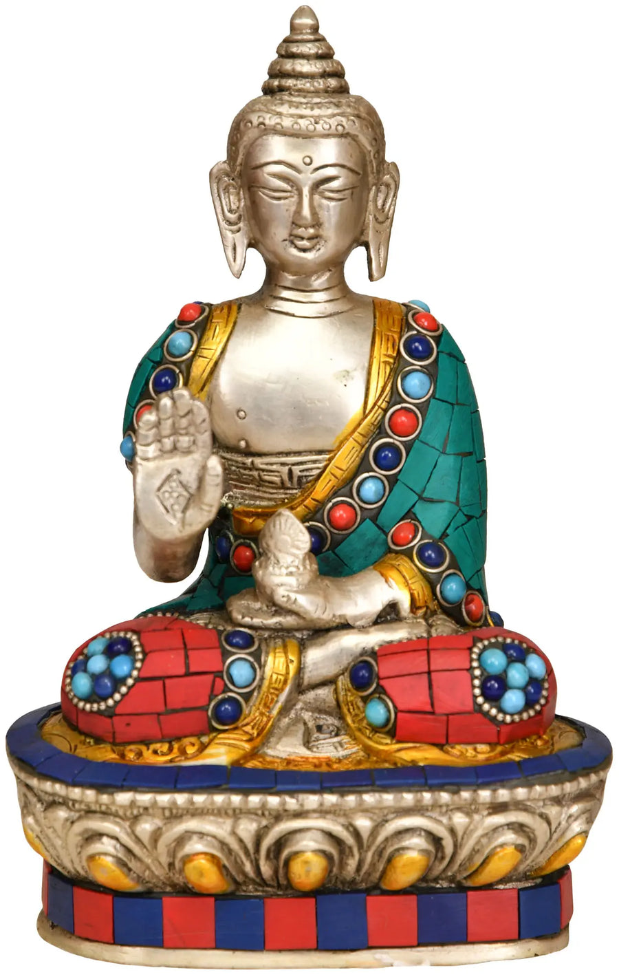 7" Lord Buddha Handmade Brass Statue for Home Decor