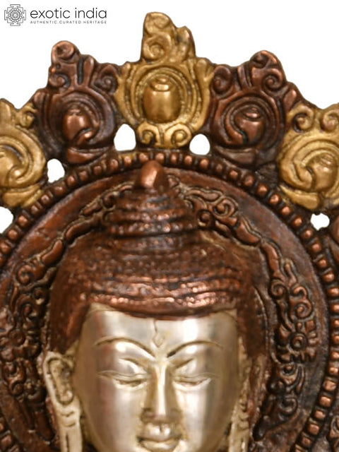 11" Lord Buddha in Earth Touching Gesture (Tibetan Buddhist) In Brass | Handmade | Made In India