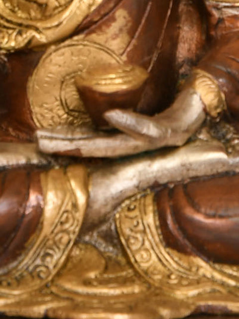 11" Lord Buddha in Earth Touching Gesture (Tibetan Buddhist) In Brass | Handmade | Made In India