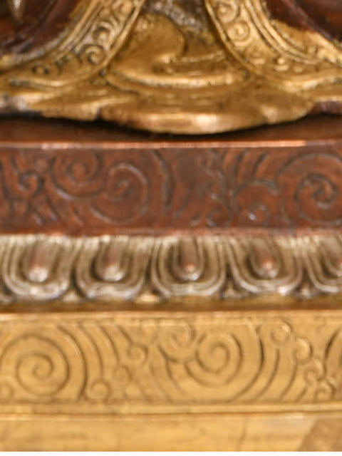 11" Lord Buddha in Earth Touching Gesture (Tibetan Buddhist) In Brass | Handmade | Made In India