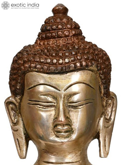 9" Bhumisparsha Buddha (Robes Decorated with Auspicious Symbols) In Brass | Handmade | Made In India