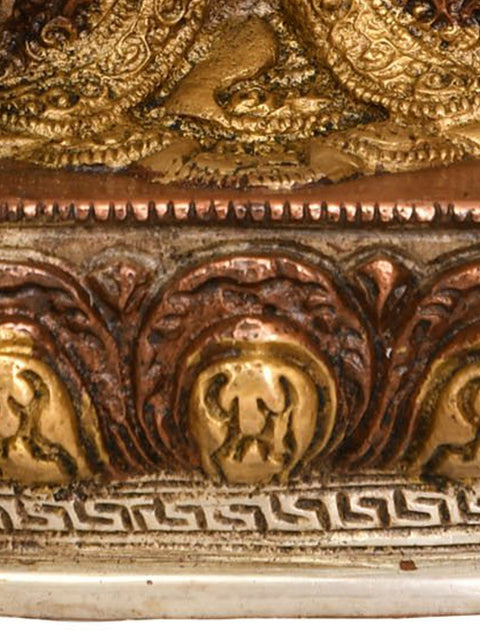 9" Bhumisparsha Buddha (Robes Decorated with Auspicious Symbols) In Brass | Handmade | Made In India
