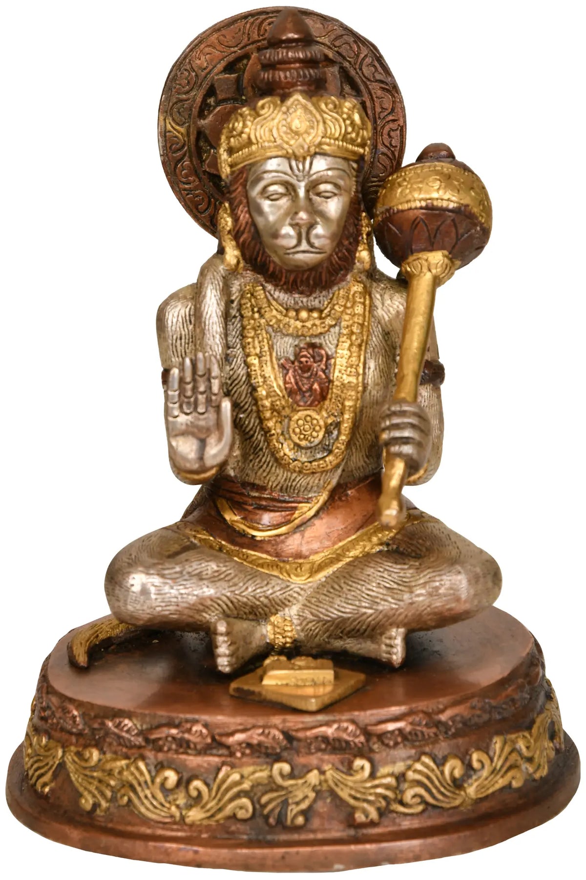 7" Blessing Lord Hanuman In Brass | Handmade | Made In India