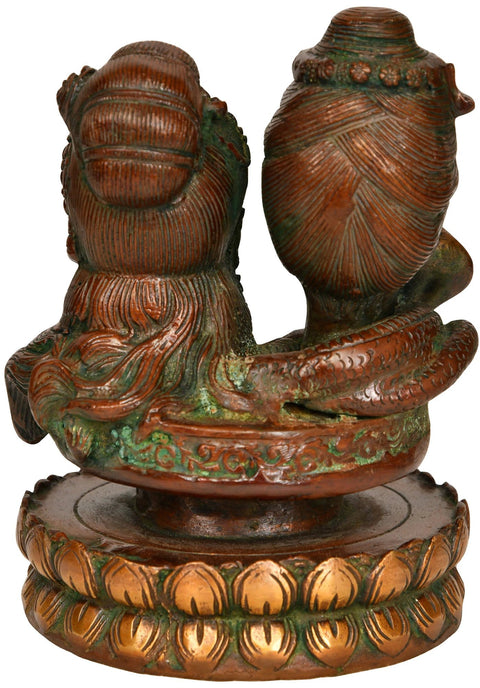 6" Shiva Parvati -Mukhalingam In Brass | Handmade | Made In India