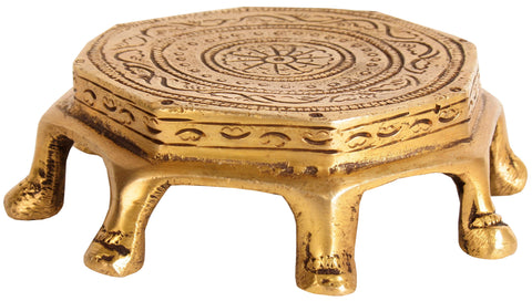Ritual Puja Chowki in Brass