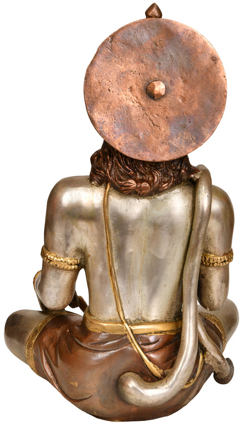 11" Blessing Hanuman in Dhyan In Brass | Handmade | Made In India