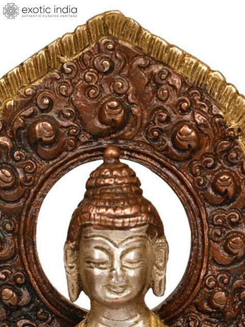9" Tibetan Buddhist Lord Buddha in Abhaya Mudra In Brass | Handmade | Made In India