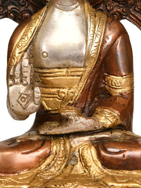 9" Tibetan Buddhist Lord Buddha in Abhaya Mudra In Brass | Handmade | Made In India