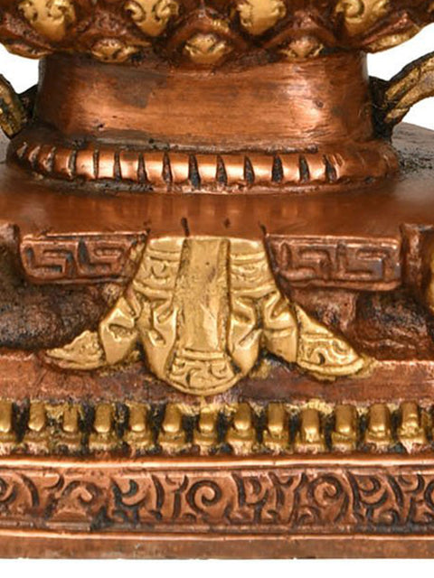 9" Tibetan Buddhist Lord Buddha in Abhaya Mudra In Brass | Handmade | Made In India