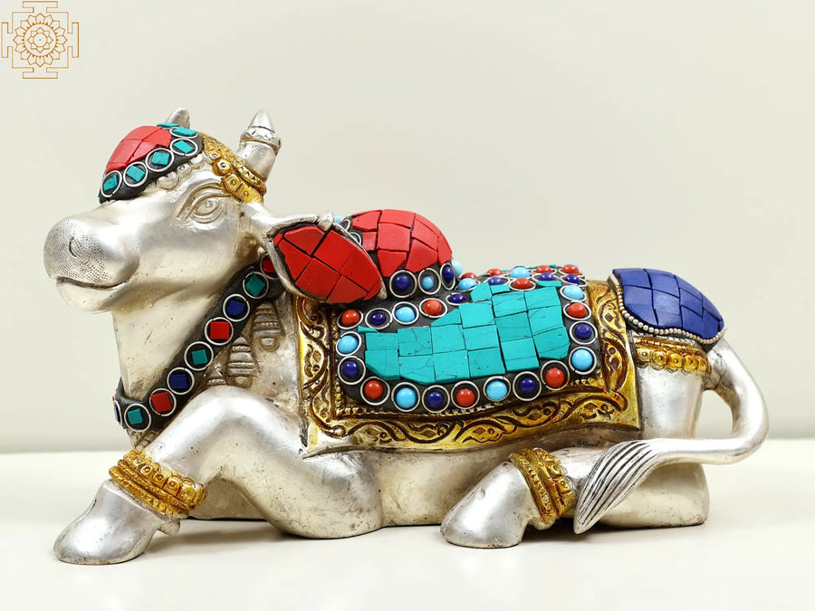 7" Nandi The Mount of Lord Shiva Handmade Brass Statue